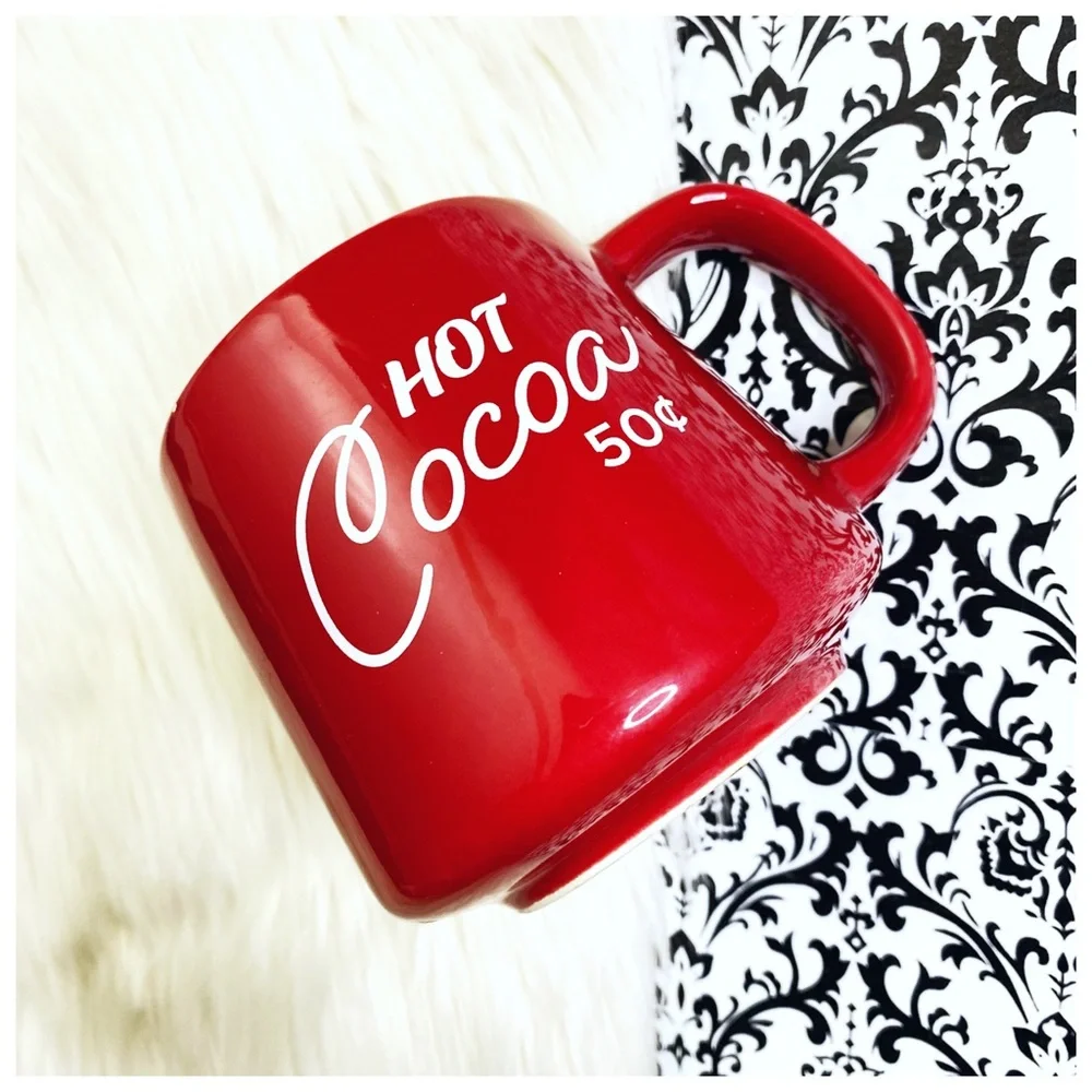 target : vintage hot cocoa red and white bistro coffee tea cup mug
